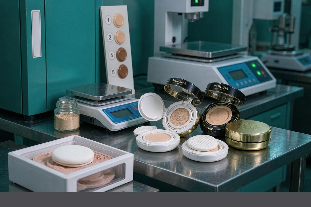 BB Cushion OEM factory laboratory MOKHA compact cases and tex puffs